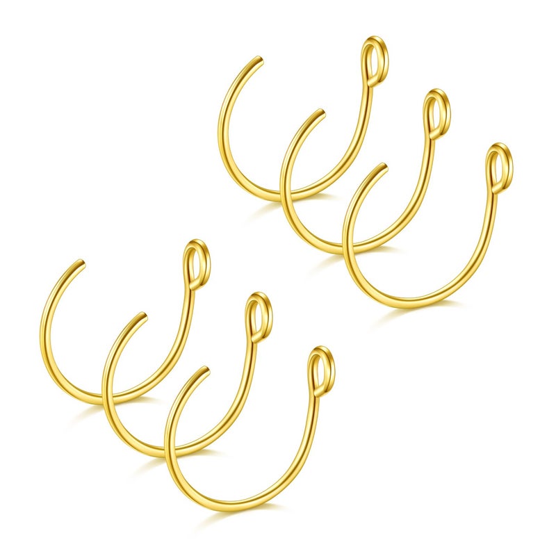 D.Bella Fake Nose Ring 20G Faux Piercing Jewelry 8mm Fake Nose Rings Hoop Non Pierced Lip Septum Set - Image 1
